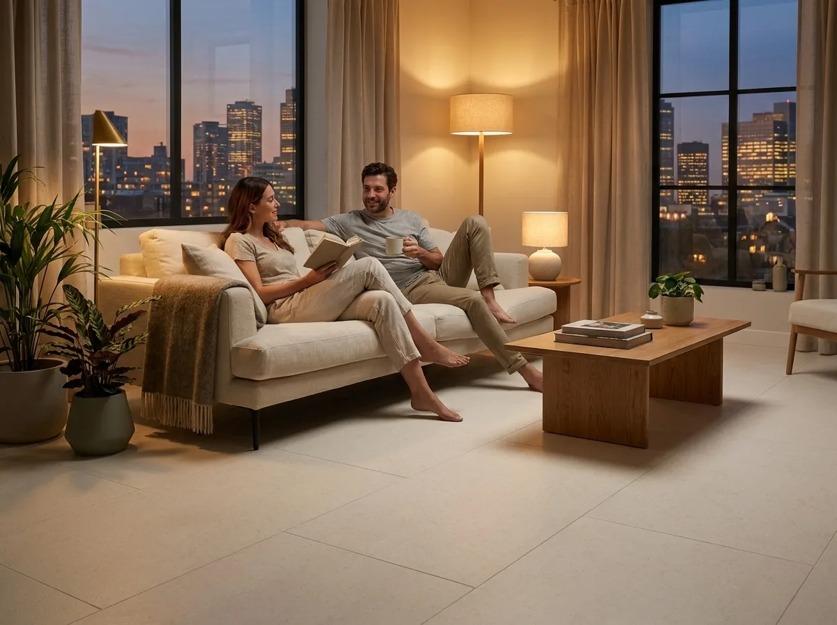 A cushioned Matnificent floor laid in an apartment for quieter living between floors